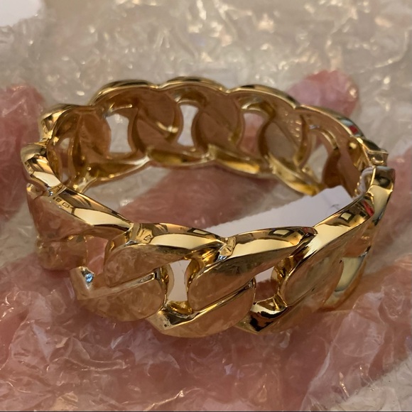 NWT Goldtone Chain Link Hinged Bangle Bracelet FINAL PRICE - Picture 6 of 13